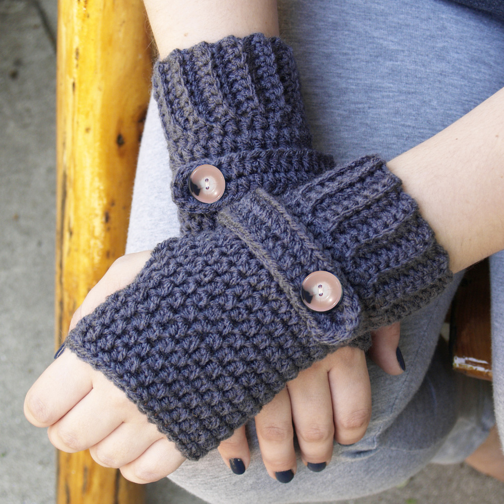 Charcoal Grey Fingerless Gloves - MADE TO ORDER